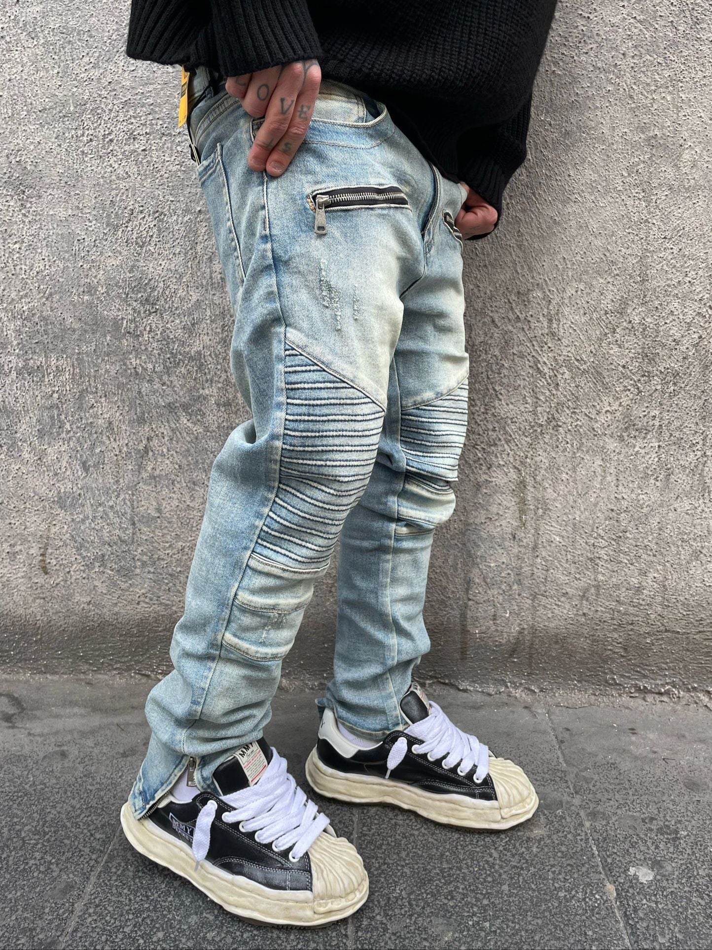 JEANS BIKER DENIM
